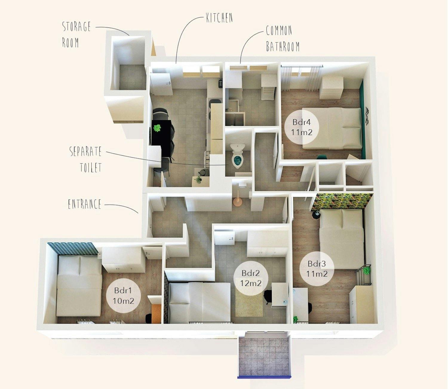 Apartment Villeurbanne, 64m² — photo 23