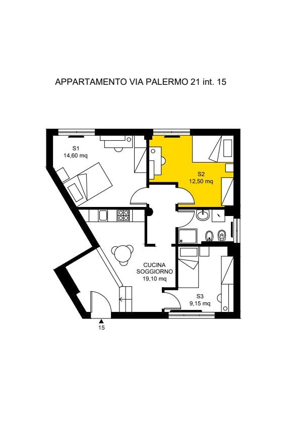 Single room Trento, 1 bed, 12m² — photo 195