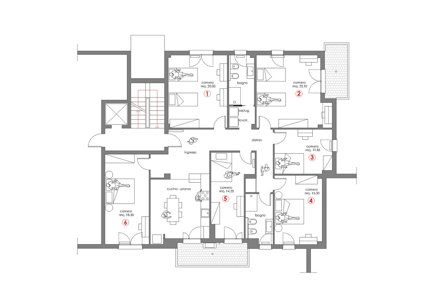 Double room Padova, 1 bed, 23m² — photo 6