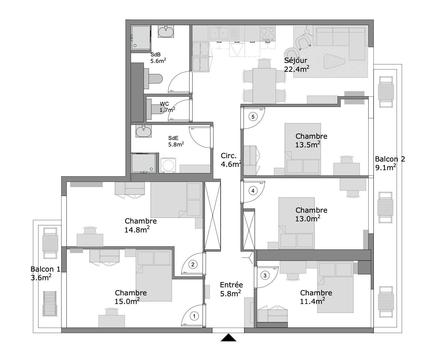 Single room Bordeaux, 11m² — photo 7