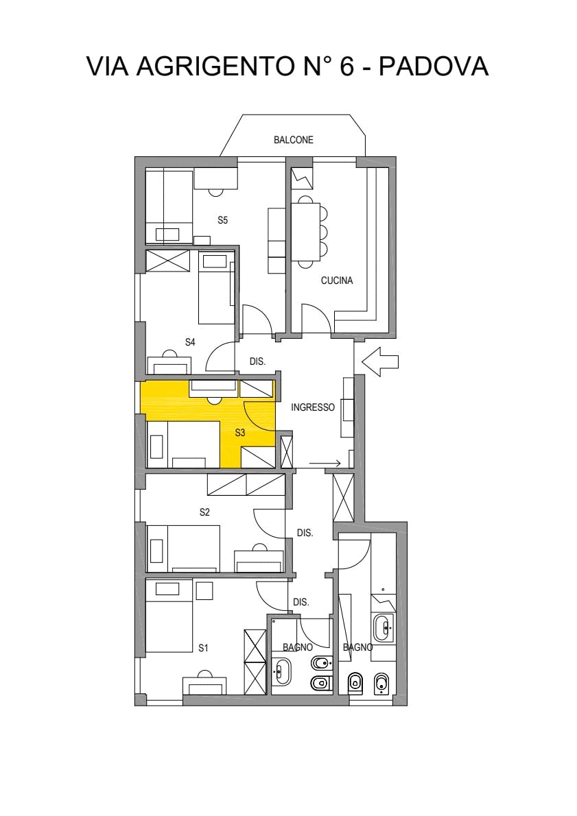 Single room Padova, 1 bed, 9m² — photo 187