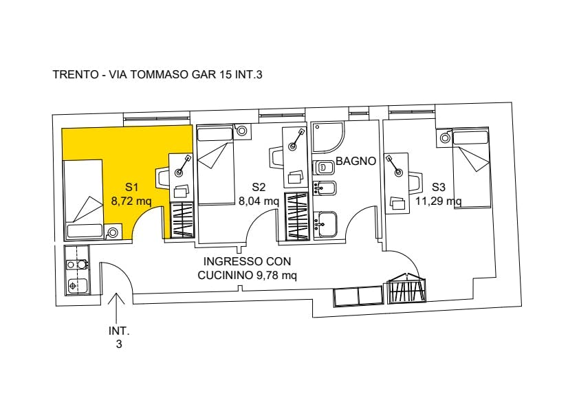 Single room Trento, 1 bed, 9m² — photo 36