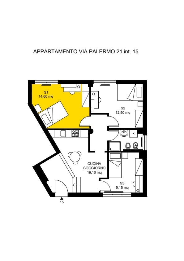 Single room Trento, 1 bed, 14m² — photo 47