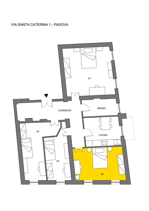 Single room Padova, 1 bed, 17m² — photo 545