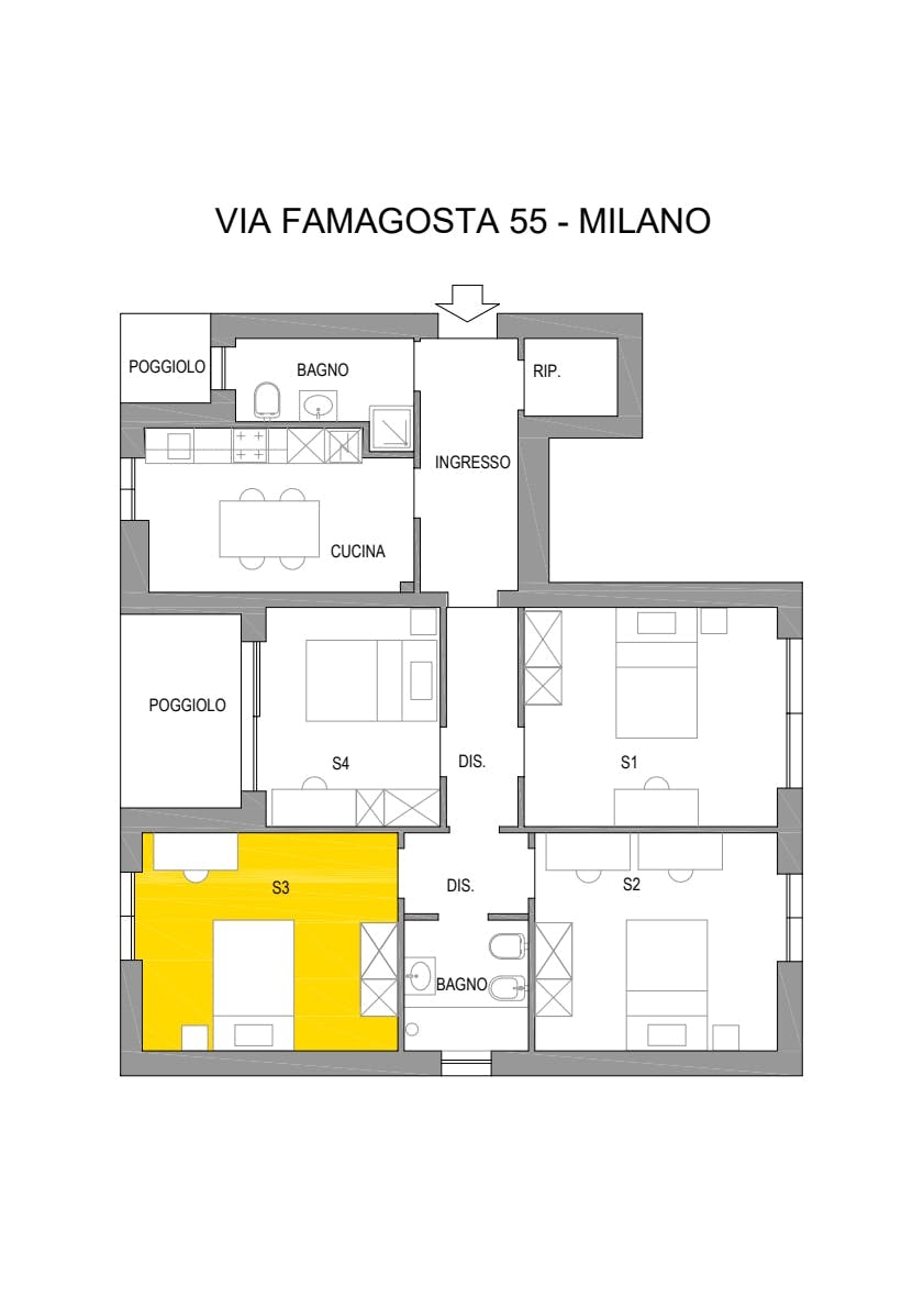 Single room Milan, 1 bed, 14m² — photo 1531