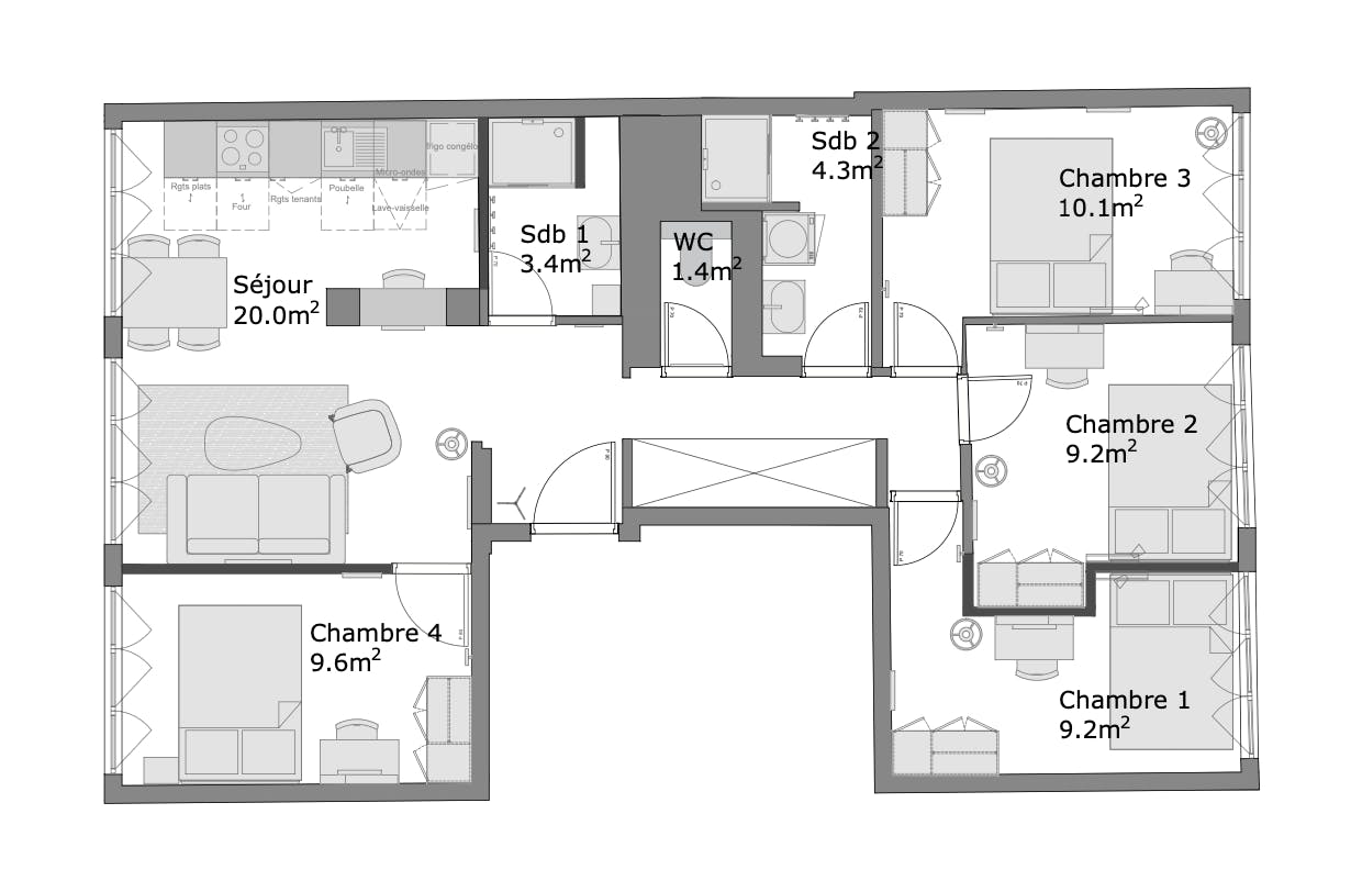 Apartment Clichy, 79m² — photo 163