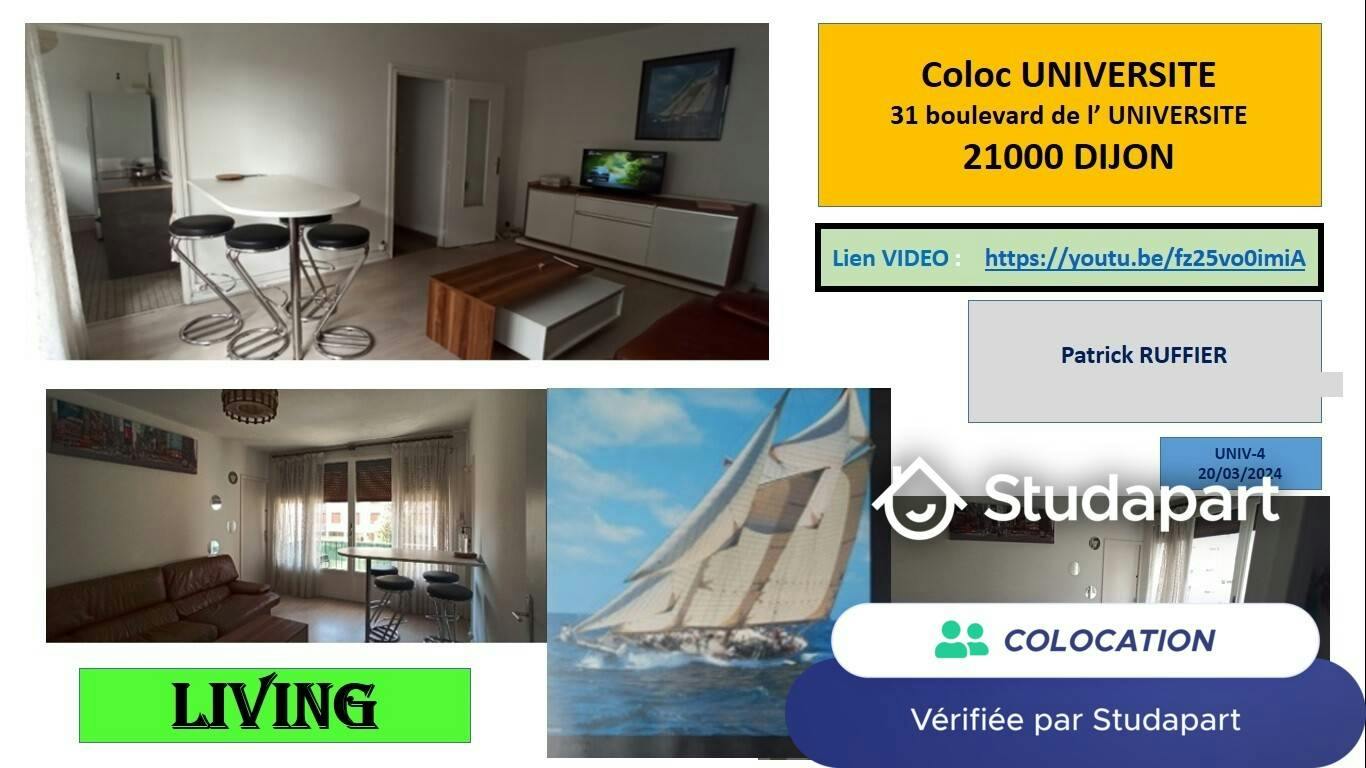 Private room for rent for €440 per month in Dijon, Boulevard de l'Université