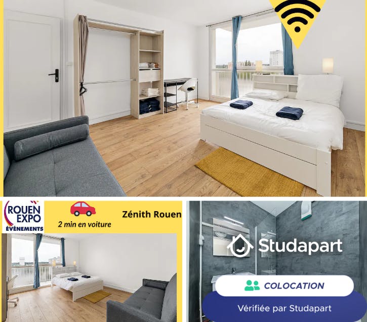 Отдельная комната сдается в аренду за 410 € в месяц в Saint-Étienne-du-Rouvray, Rue Henri Wallon