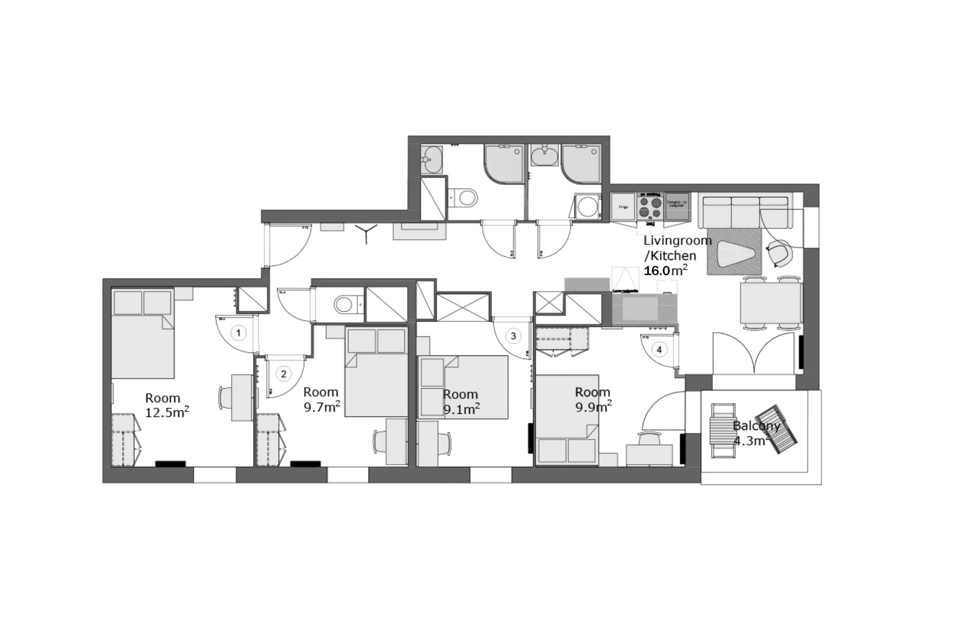 Apartment Massy, 77m² — photo 19
