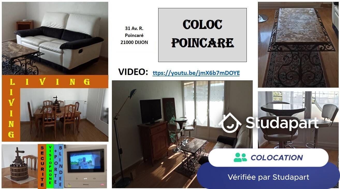 Private room for rent for €395 per month in Dijon, Avenue Raymond Poincaré
