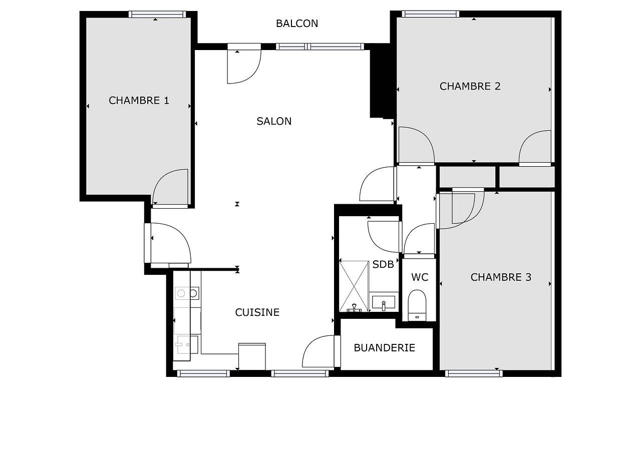 Apartment Lyon, 70m² — photo 3