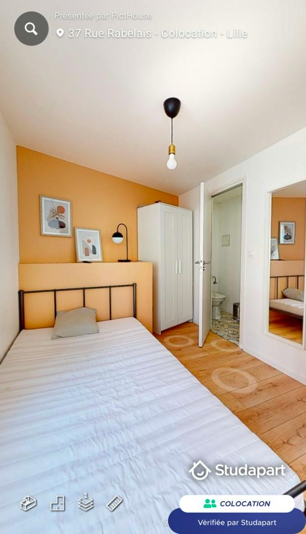 Private room for rent on Rue Rabelais, Lille - Vue 4