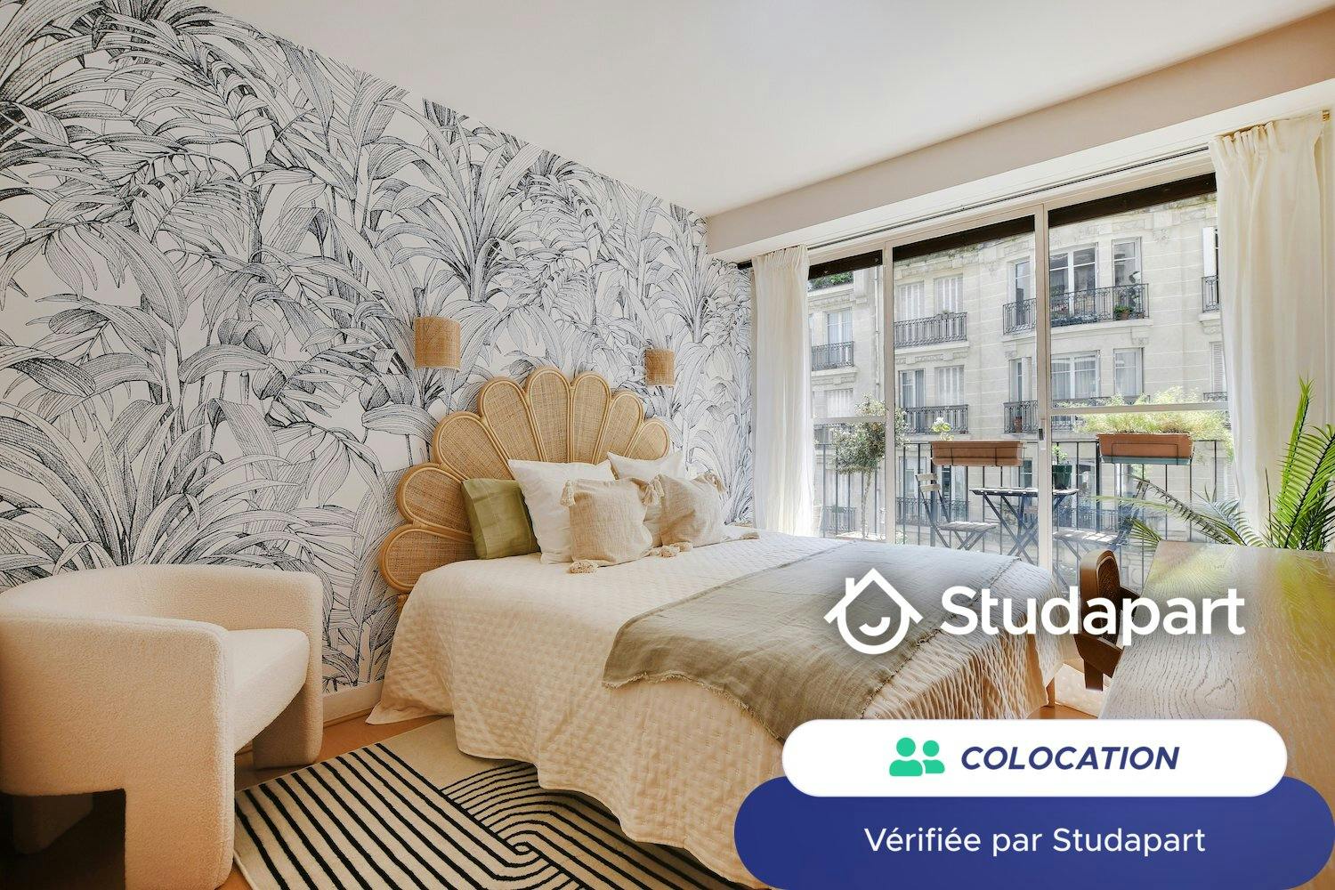 Private room for rent for €1,270 per month in Paris, Rue Marietta Alboni