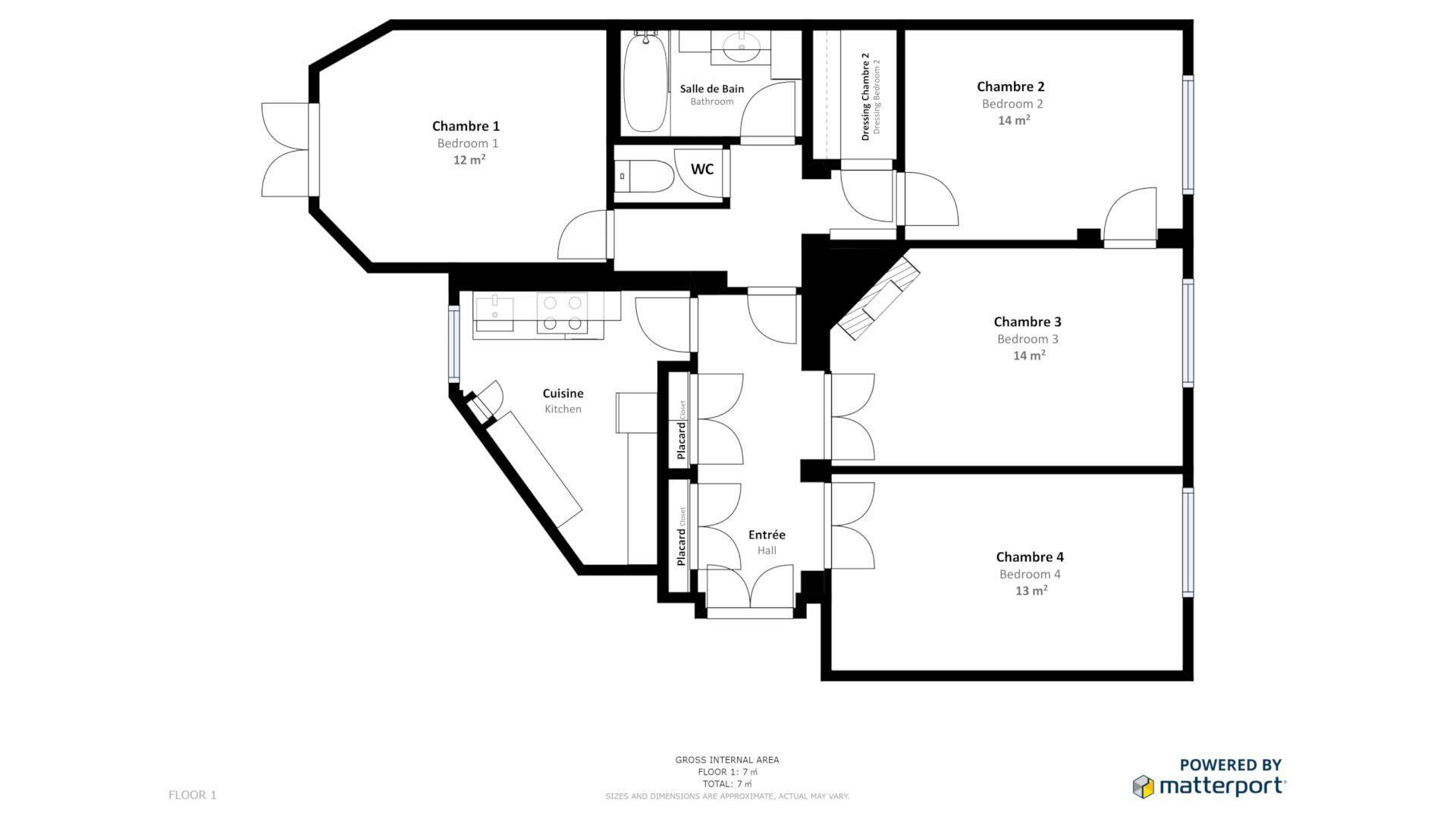 Single room Paris, 1 bed, 14m² — photo 1