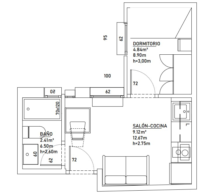 Apartment Madrid, 1 bed — photo 4