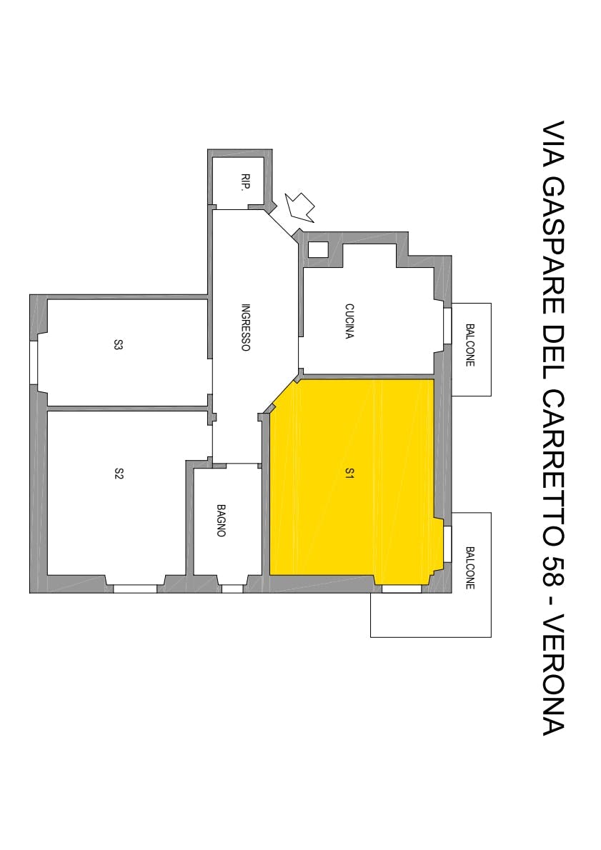 Single room Verona, 1 bed, 21m² — photo 70
