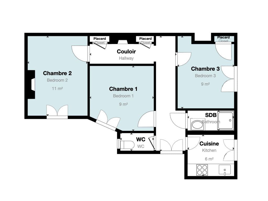 Apartment Paris, 1 bed, 9m² — photo 3