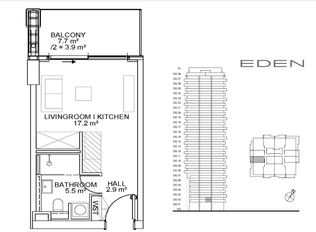 Apartment Frankfurt Am Main, 1 bed, 10m² — photo 3