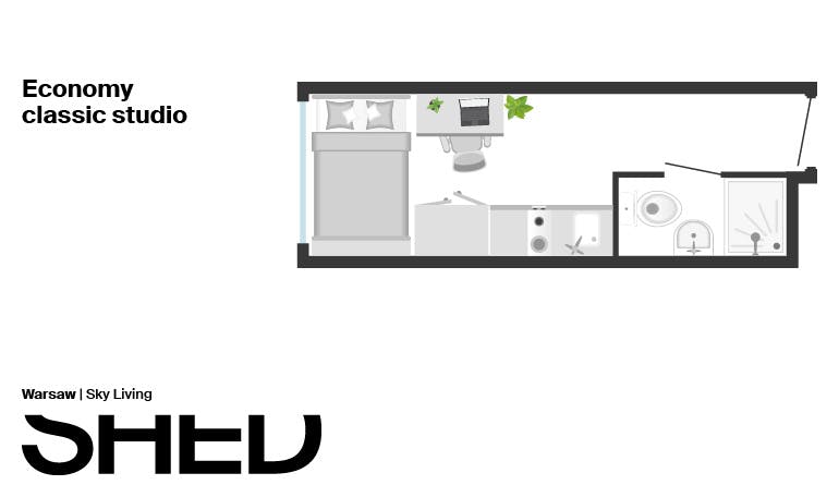 Single room Warsaw, 1 bed, 18m² — photo 3