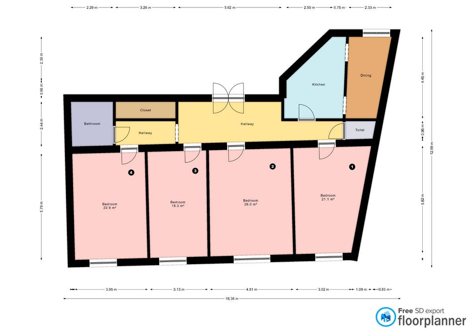 Single room Riga, 1 bed, 18.3m² — photo 9