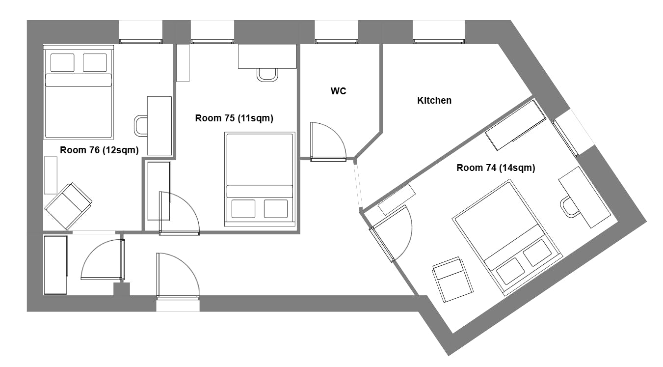 Single room Rome, 1 bed, 14m² — photo 10