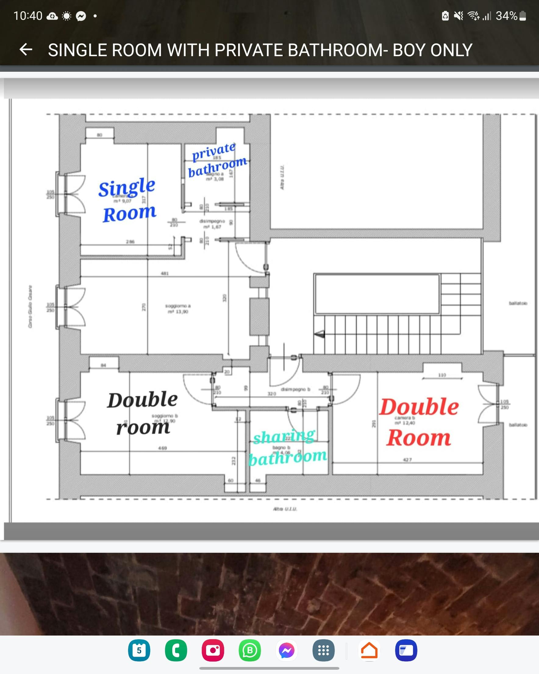 Chambre double Turin, 1 chambre, 13m² — photo 4