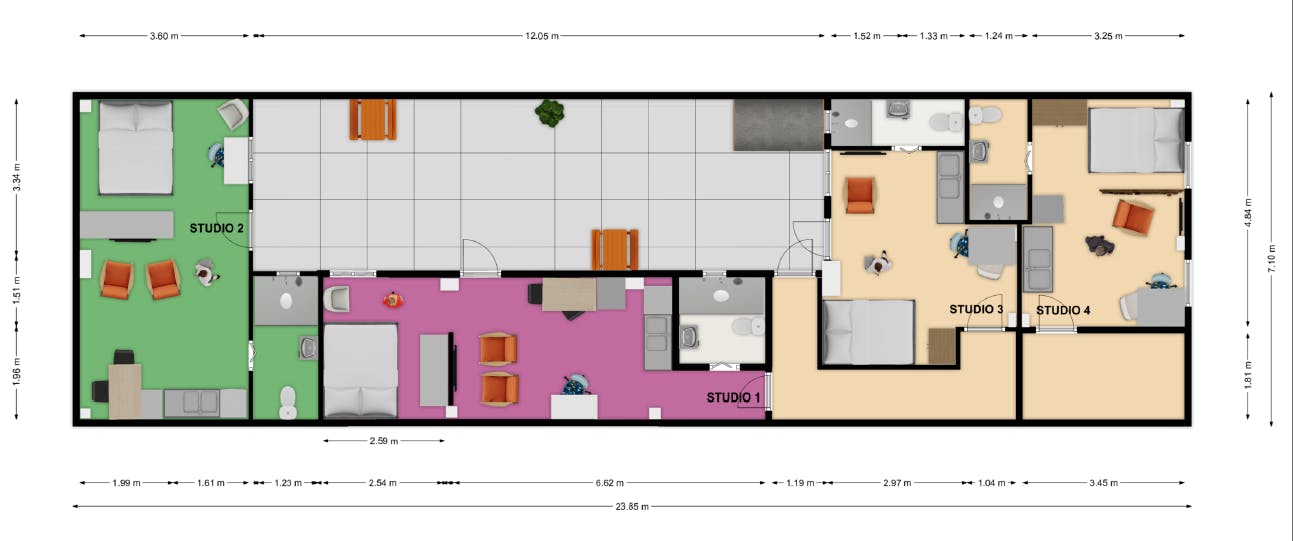 Single room Valencia, 1 bed, 22m² — photo 2