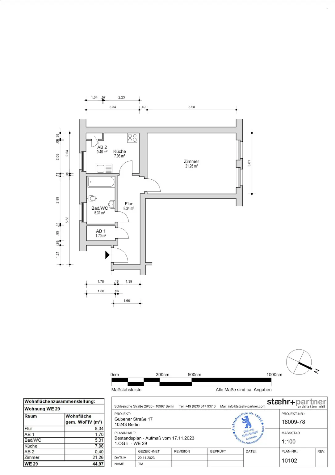 1-Bedroom Apartment in Gubener Straße, Berlin (1664007) DOCUMENTATION 1