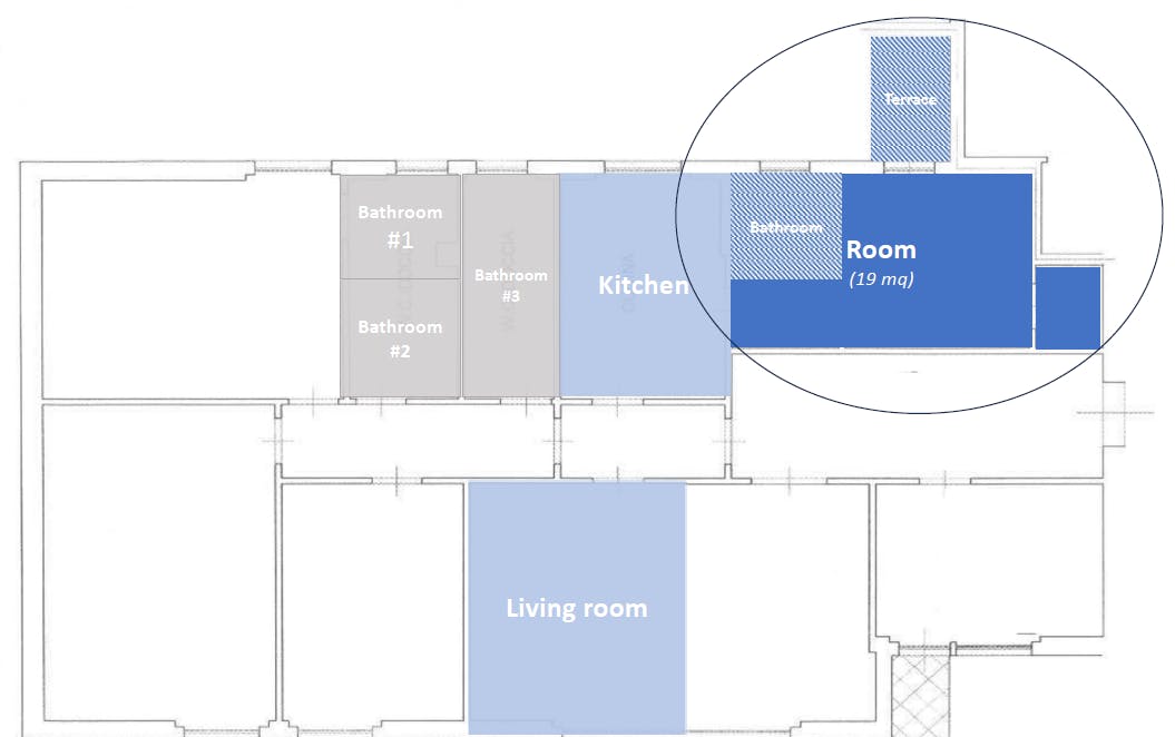 Single room Pisa, 1 bed, 19m² — photo 2