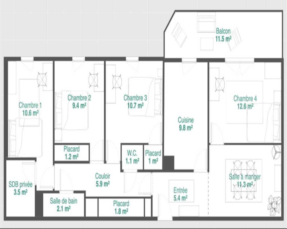 Single room Lyon, 1 bed, 13m² — photo 6