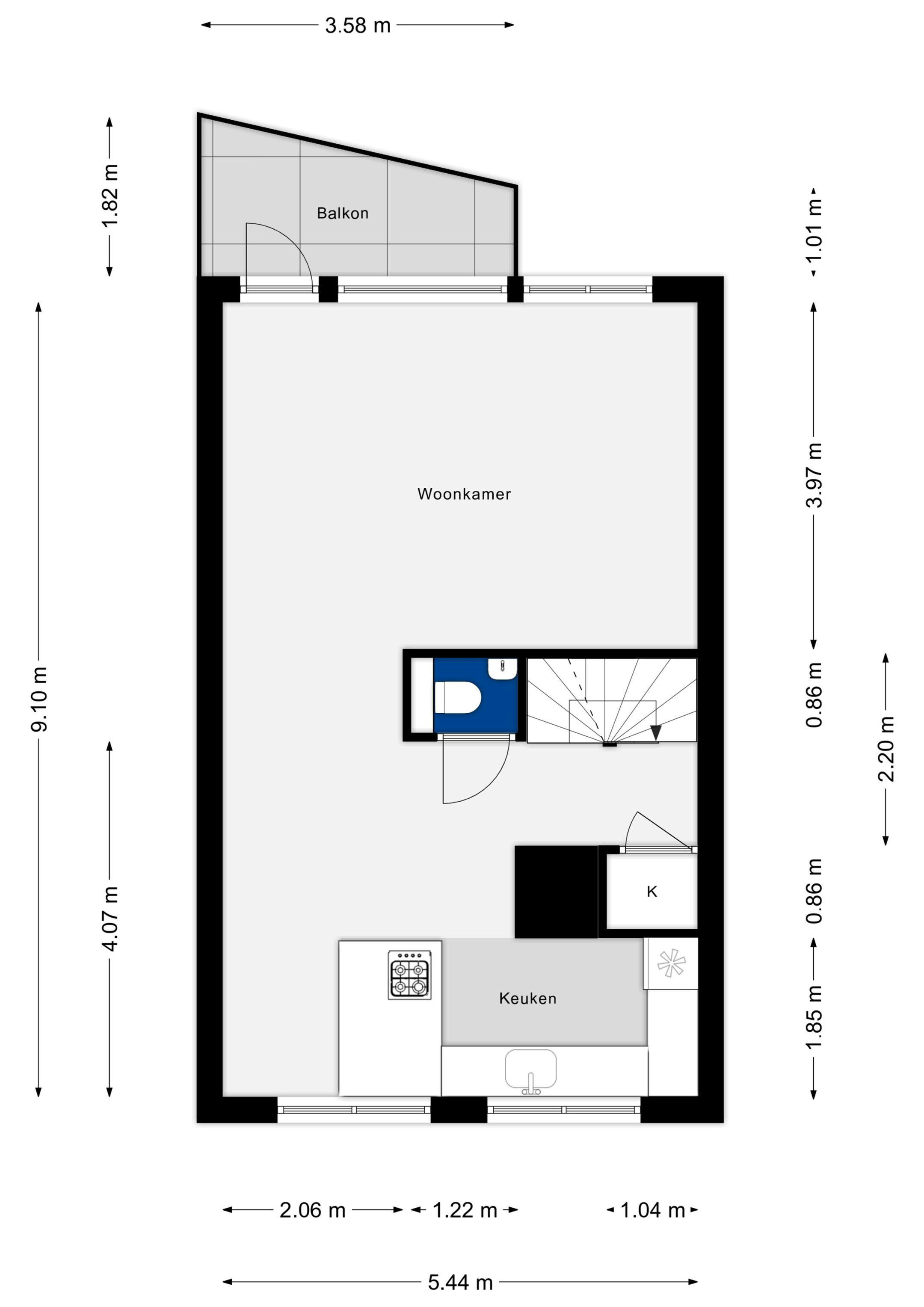 Double room Rotterdam, 1 bed, 11m² — photo 2