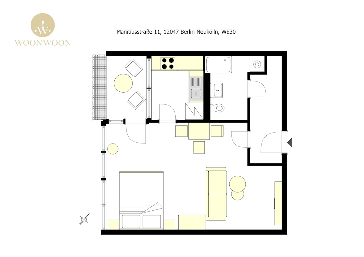 1-Bedroom Apartment in Manitiusstraße, Berlin (1696283) DOCUMENTATION