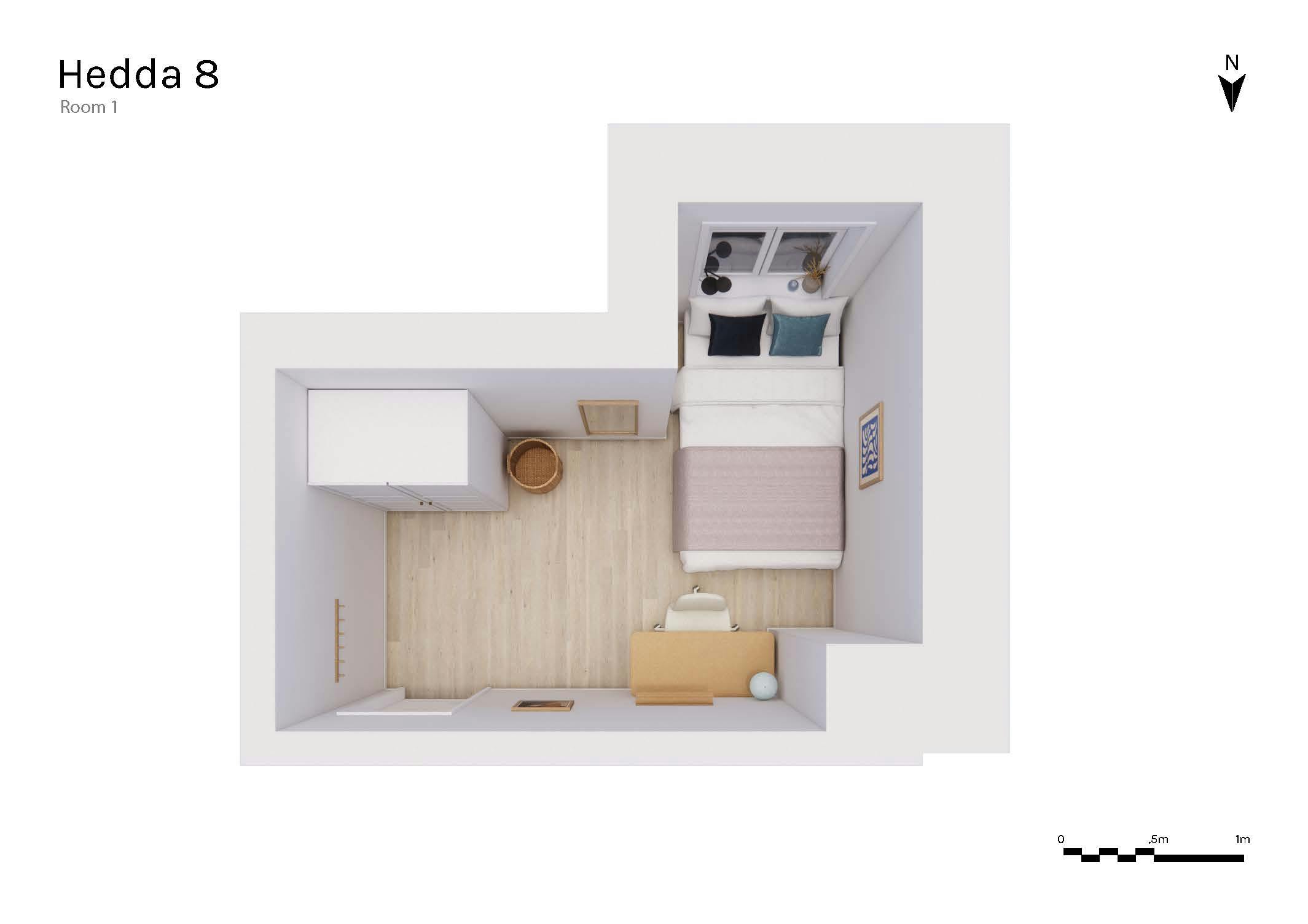 Single room Oslo, 1 bed, 8m² — photo 1