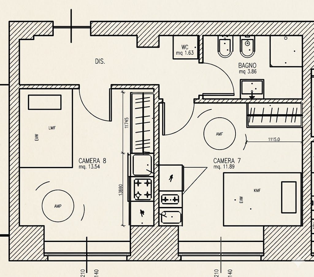 Chambre simple Turin, 1 chambre, 14m² — photo 2