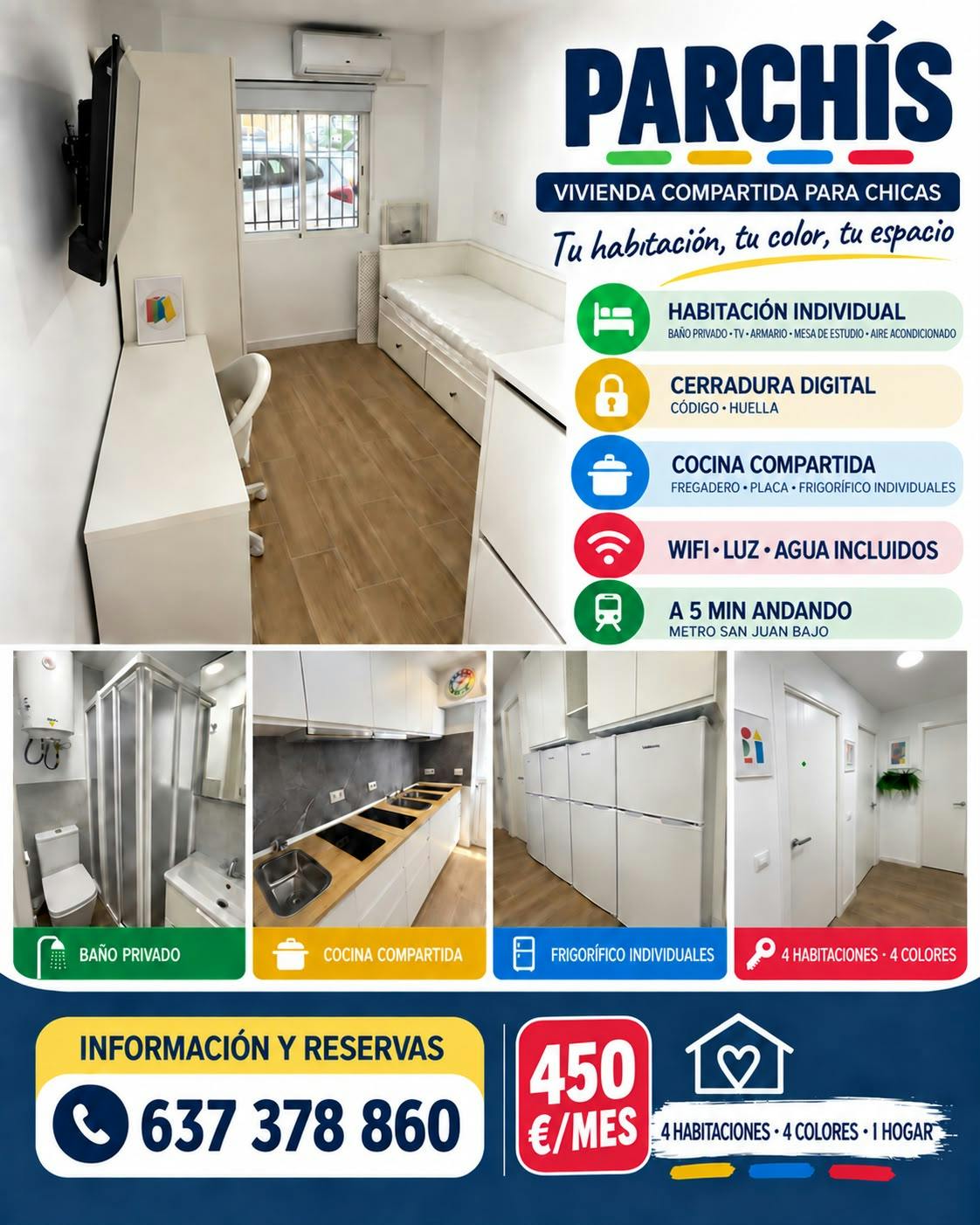 Habitación privada en alquiler por 450 € al mes en San Juan de Aznalfarache, Calle Alvar Fáñez de Minaya