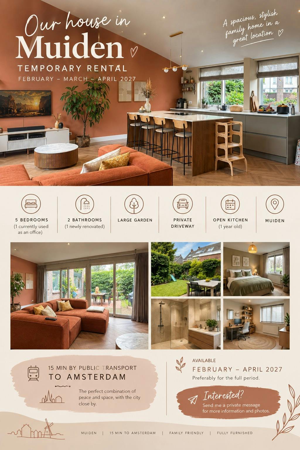 Appartement à louer pour 3 500 €/mois à Muiden, Het Karveel